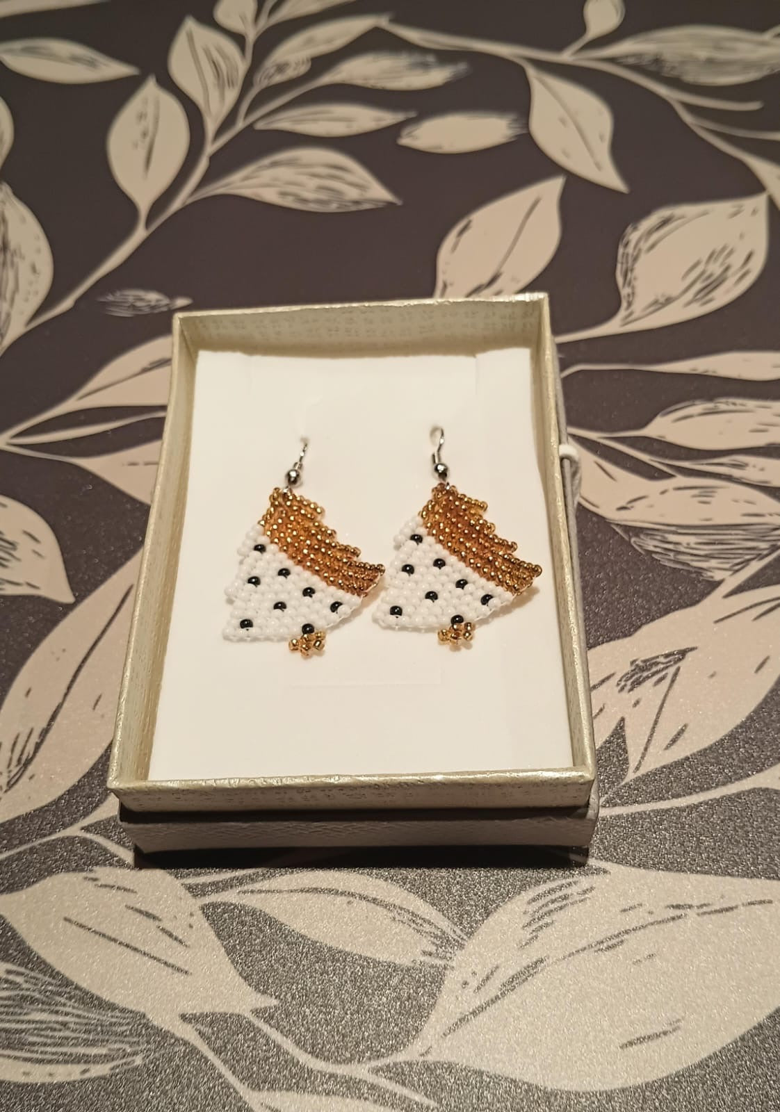 Handmade Beaded Christmas Tree Earrings