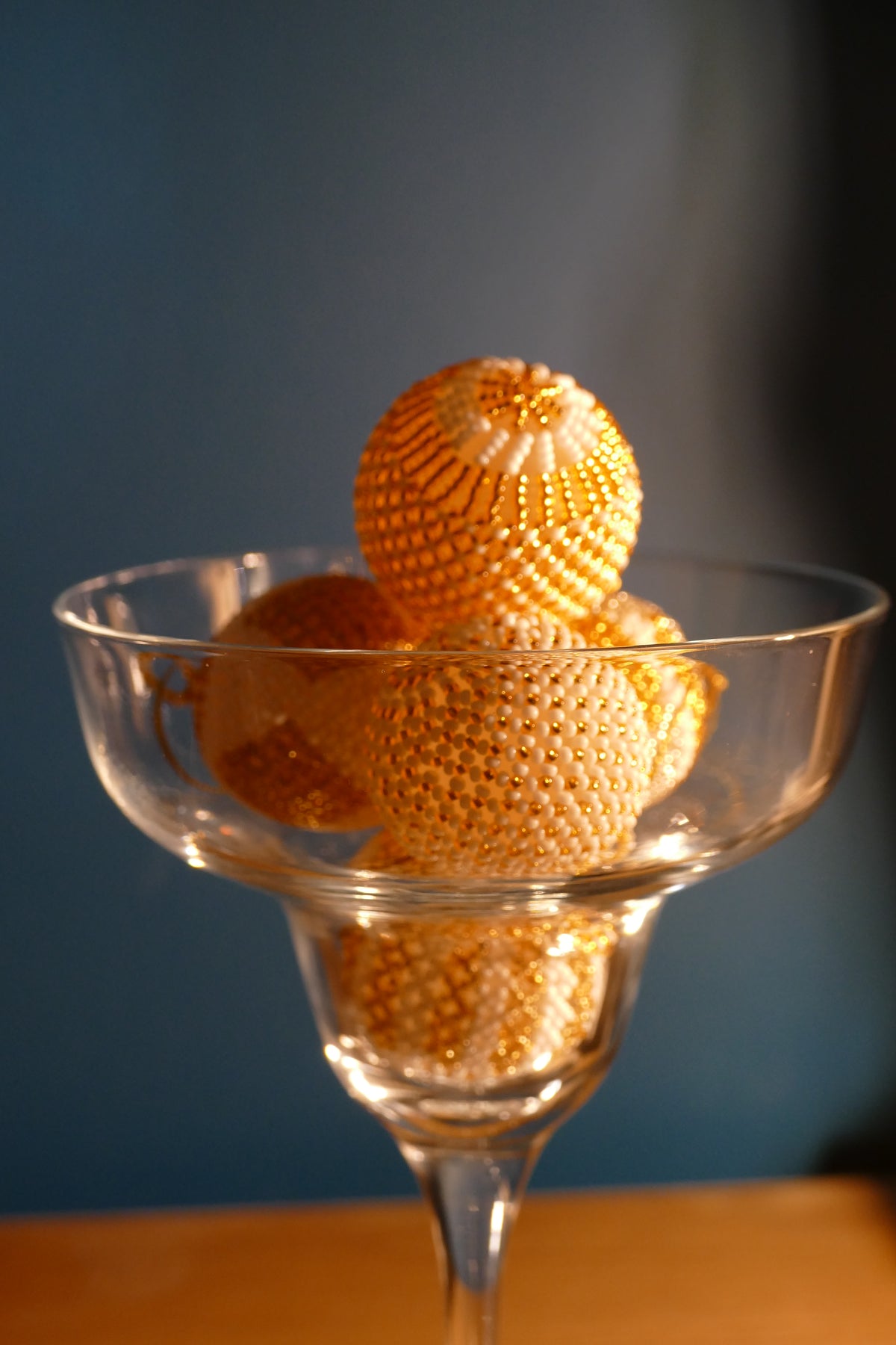 Golden Snowfall Christmas Ball