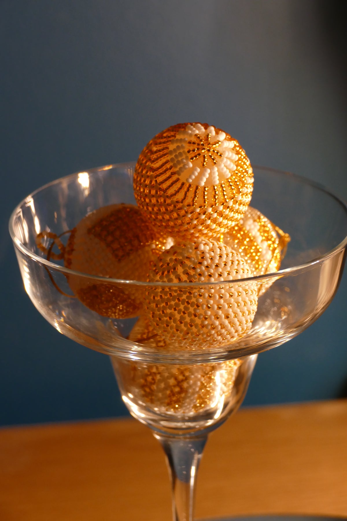 Golden Snowfall Christmas Ball