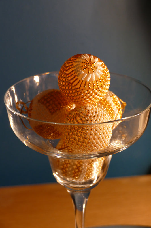 Golden Snowfall Christmas Ball