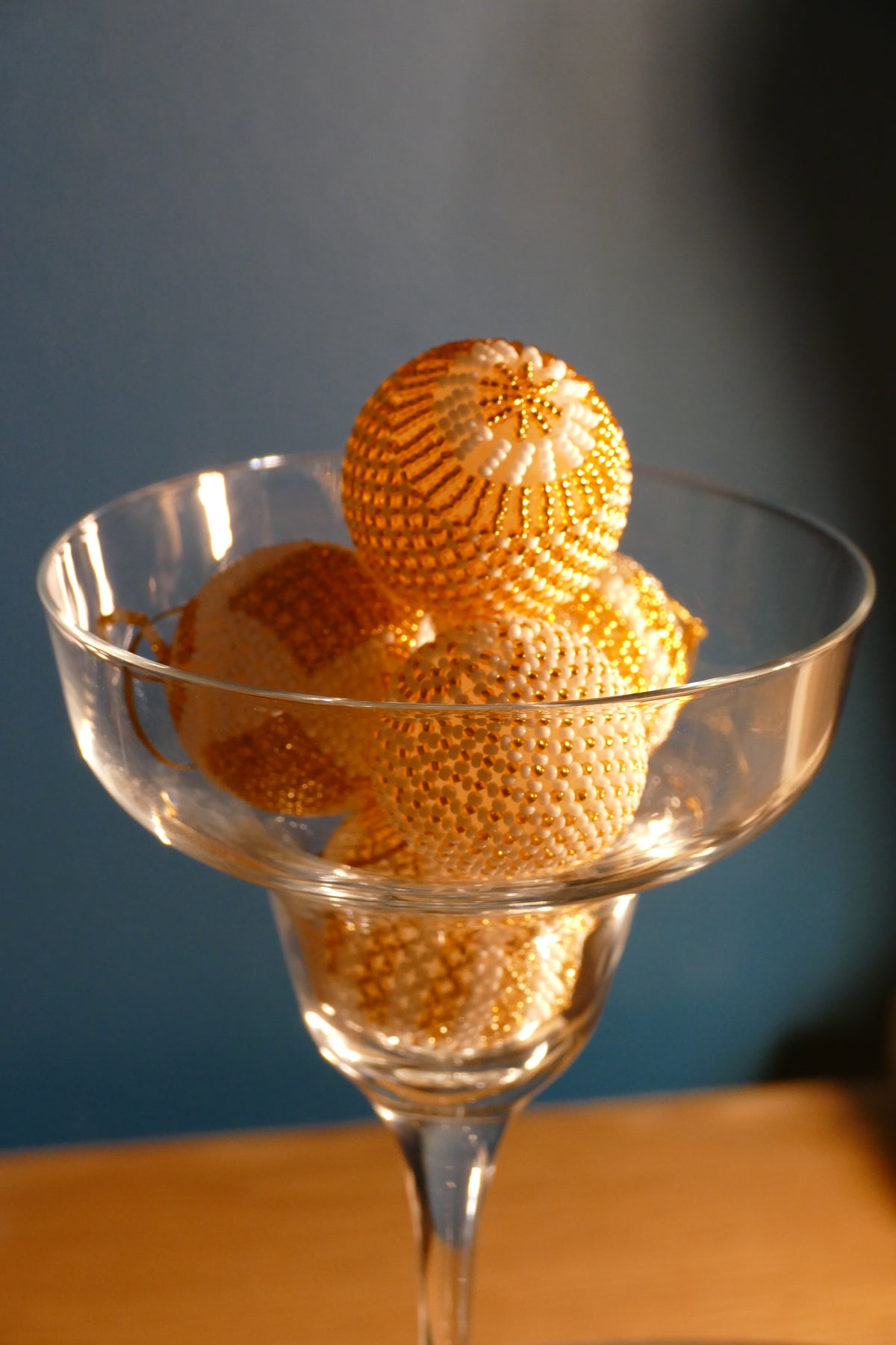 Golden Snowfall Christmas Ball