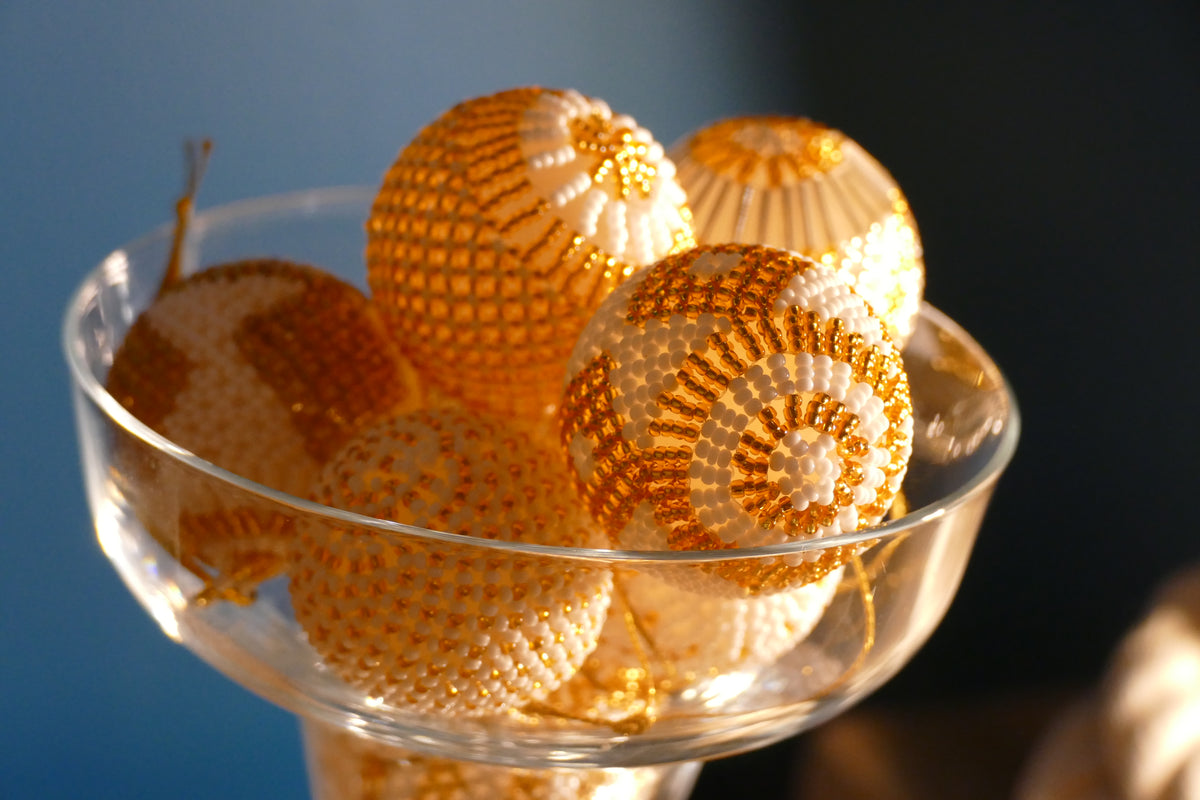 Golden Snowfall Christmas Ball