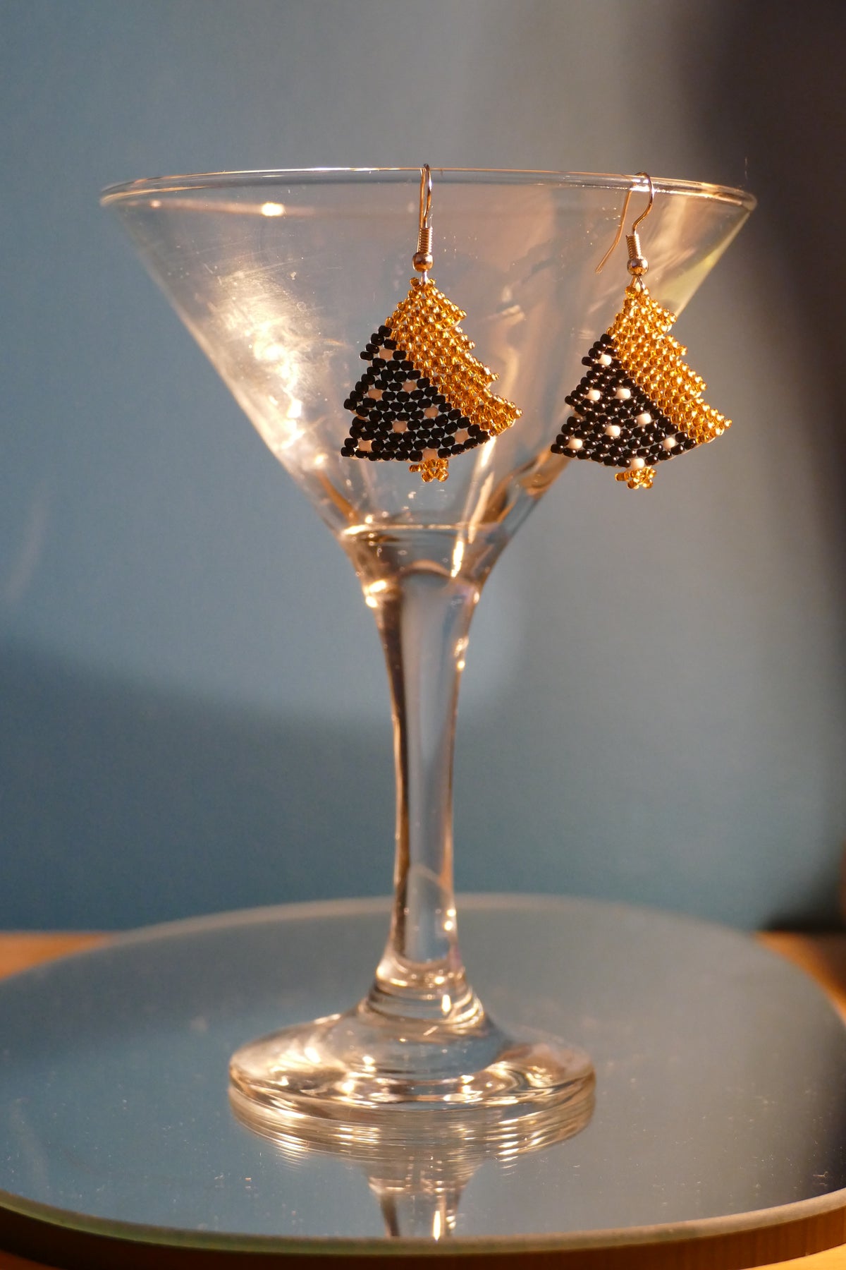 Handmade Beaded Christmas Tree Earrings
